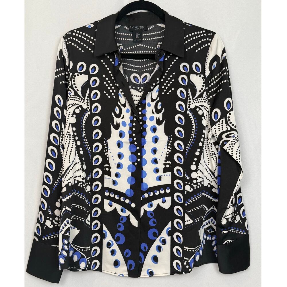 Rachel Zoe Blouse‎ M Bold Graphic Print
